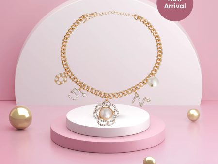 Gold No 5 Charm Necklace For Cheap