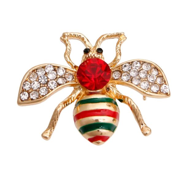 GG Red Crystal Bee Brooch Cheap