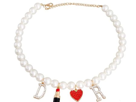 Cream Pearl Designer Charm Necklace Hot on Sale