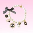 Pearls and Bow Charm Necklace on Sale