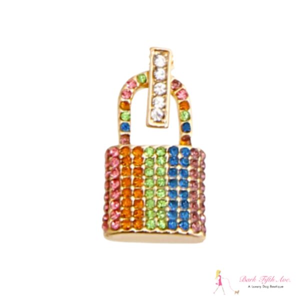 Rainbow Rhinestone Lock Charm Online