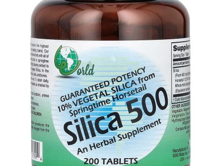 World Organic, Silica 500, 200 Tablets Supply