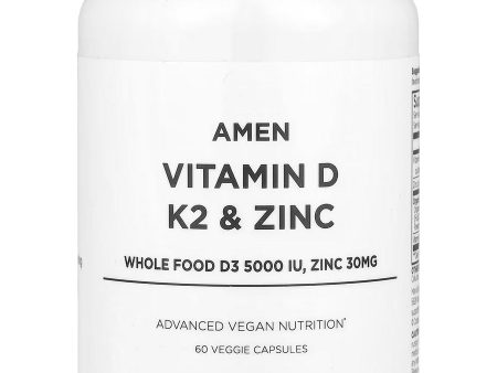 Codeage, Amen Vitamin D, K2 & Zinc, 60 Veggie Capsules Online Sale