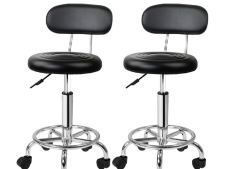 2X Salon Stool | Swivel Backrest Chair | Barber Hairdressing | Hydraulic Height Fashion