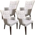 Florence  Set of 4 Carver Fabric Dining Chair French Provincial Solid Timber Online Sale