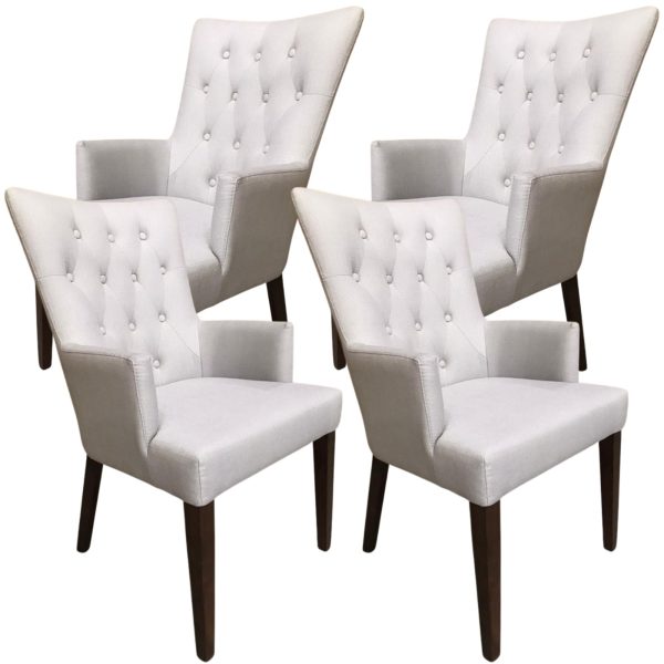 Florence  Set of 4 Carver Fabric Dining Chair French Provincial Solid Timber Online Sale