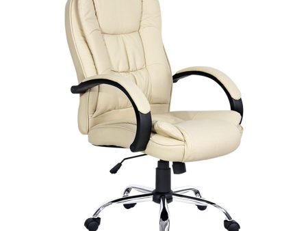 Gaming Computer Chair | Executive PU Leather Seat | Office Chair | Beige on Sale