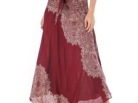 Women s Vintage Red Versatile Bohemian Skirt Dress | Dual Purpose | Free Size Sale