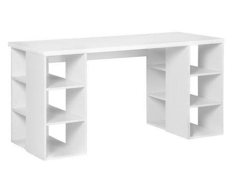 Desk with Storage & Bookshelf | 3 Level | White Sale