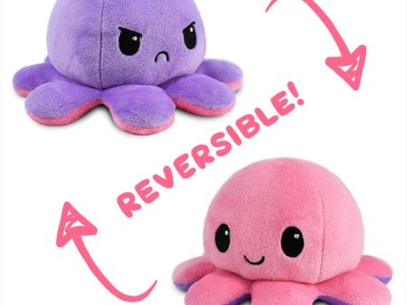 Octopus Light Pink Light Purple Reversible Plushie For Cheap