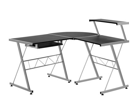 Corner Pull Out Table Desk | Metal | Black Discount