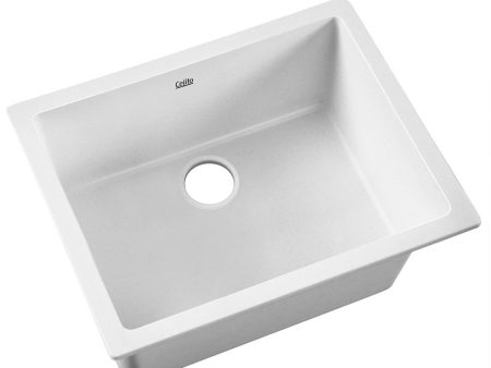 Stone Kitchen Sink | Granite | 610X470MM | Under Topmount | Basin Bowl | Laundry | White For Sale