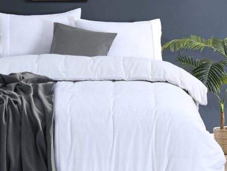 100% Egyptian Cotton 500TC White King Single Quilt Cover Set Sale