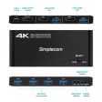 Simplecom KM420 2-Port HDMI KVM Switch HDMI 2.0 4K@60Hz 4-Port USB 3.0 Hub 5Gbps Cheap