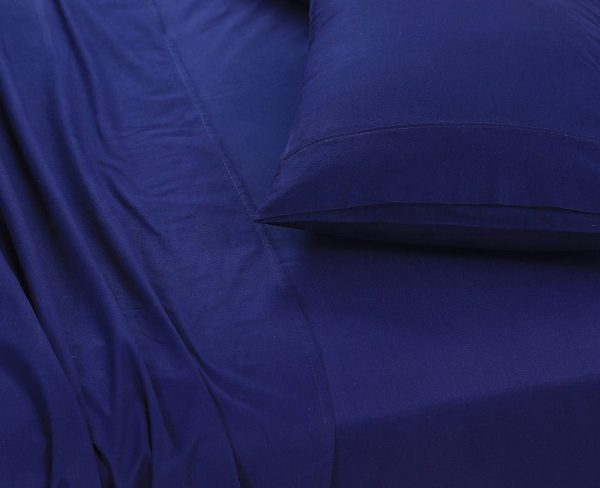 100% Egyptian Cotton 500TC Navy Blue King Bed Sheets Set Fashion