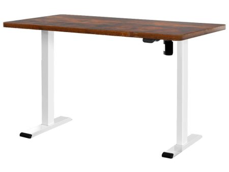 Electric Standing Desk | Adjustable Sit Stand Desks - White Brown - Motorized Online Hot Sale