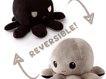 Octopus Black Gray Reversible Plushie Sale