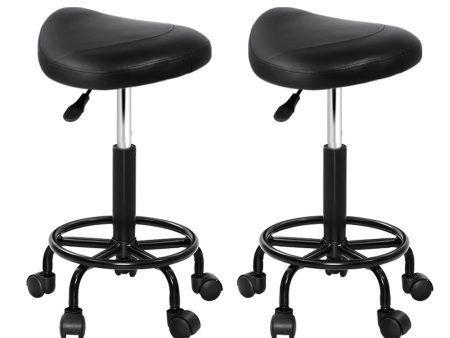 2-Pack Saddle Salon Stools | PU Hydraulic Lift Online now