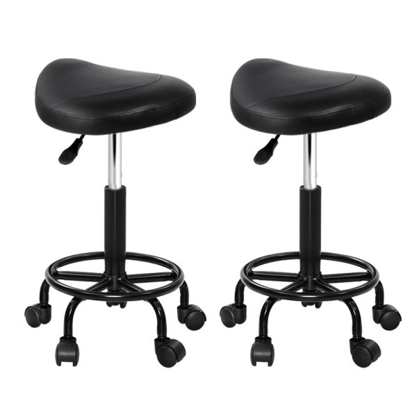 2-Pack Saddle Salon Stools | PU Hydraulic Lift Online now