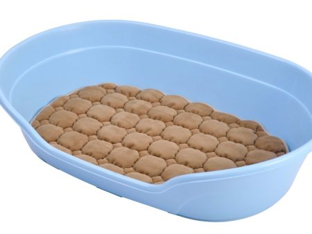 Large Plastic Dog Bed | Sleeping Resting Washable Basket | Blue on Sale