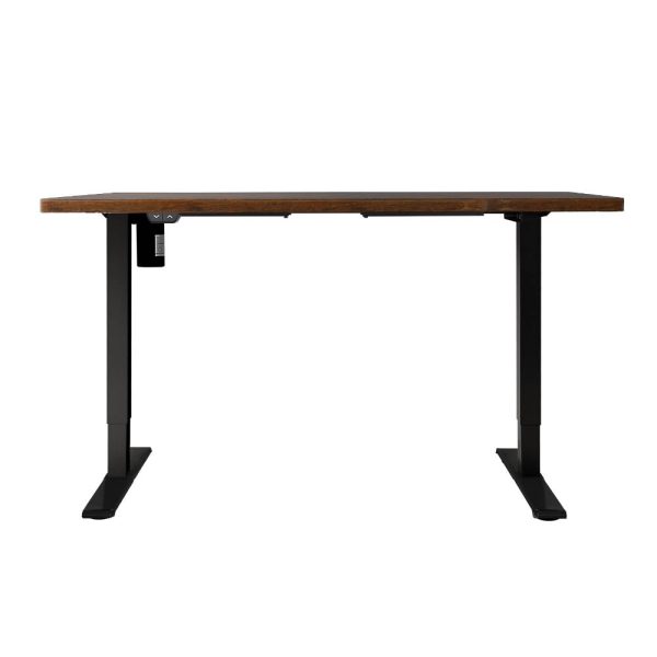 Electric Standing Desk | Adjustable Sit Stand Desks - Black Brown - Motorized Fashion