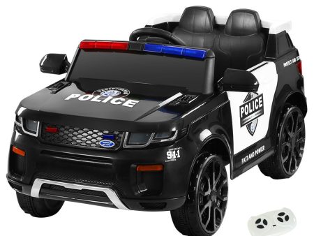 Rigo Kids Ride On Car Electric Patrol Police Toy Cars Remote Control 12V Black on Sale