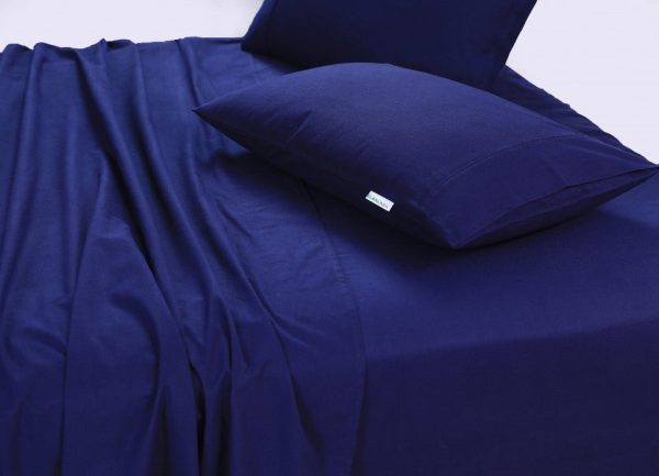 100% Egyptian Cotton Bed Sheets Set | 500TC | Navy Blue | King Single Online