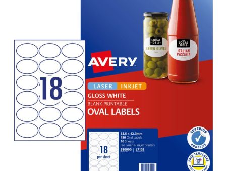 AVERY Label Oval Pack of 10 | L7102 18Up Sale