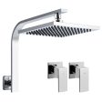 Rain Shower Head Taps | Square | WElS 8   | High Pressure | Wall Arm | DIY | Chrome Supply