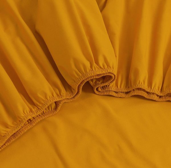 100% Egyptian Cotton 500TC Mustard King Bed Sheets Set Online Hot Sale