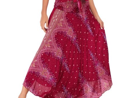 Women s Red Genie Child Versatile Bohemian Skirt Dress | Dual Purpose | Free Size Online Hot Sale