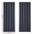 2-Pack Charcoal Blockout Curtains | 240x230cm Eyelet on Sale