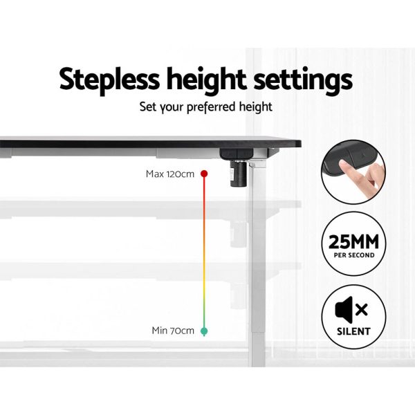 Electric Standing Desk | 140cm | White Black | Sit Stand Table For Discount