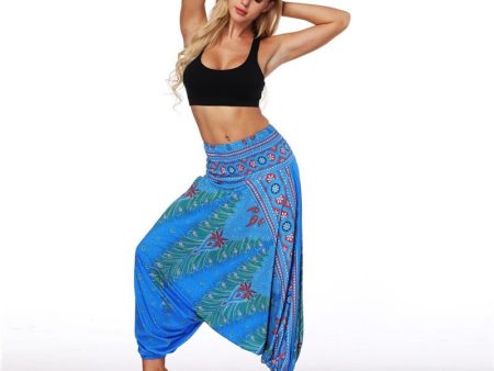 Hippie Boho Loose Yoga Harem Pants | Blue Love Design | One Size Online Hot Sale