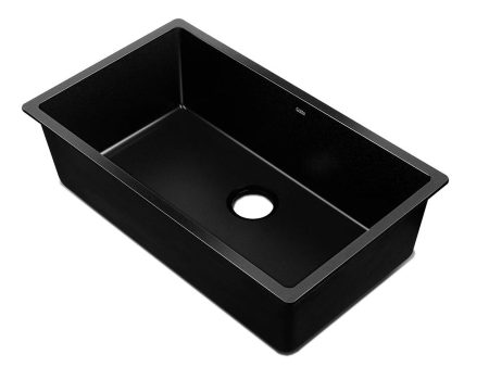 Granite Kitchen Sink | 790X450MM Under Topmount Basin Bowl Laundry | Black on Sale