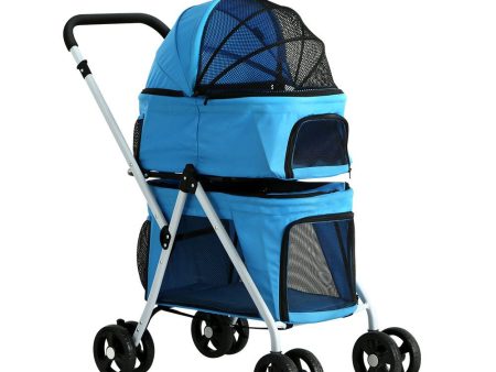 Pet Stroller | i.Pet Large Dog Pram Cat Carrier 4 Wheels Foldable Double Online Hot Sale