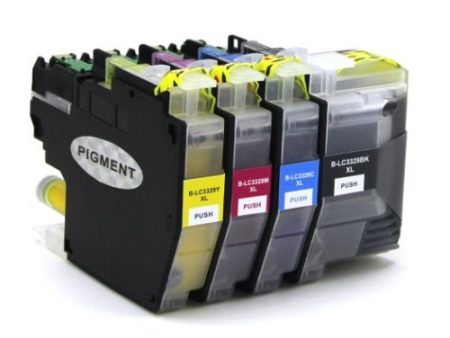 Compatible Premium Ink Cartridges LC3329XL  Set of 4 - Bk C M Y  - for use in Brother Printers on Sale