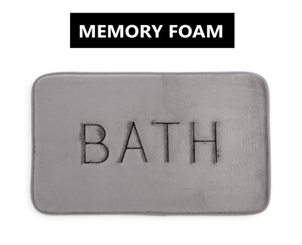 Extra Thick Memory Foam & Super Comfort Bath Rug Mat for Bathroom (60 x 40 cm, Grey) Cheap