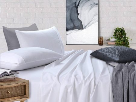 Double Bed Sheets Set | 500TC | Egyptian Cotton | Vintage Washed | White Online