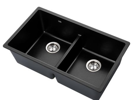 Granite Kitchen Sink | 790X460MM Under Topmount Basin Double Bowl | Black Online