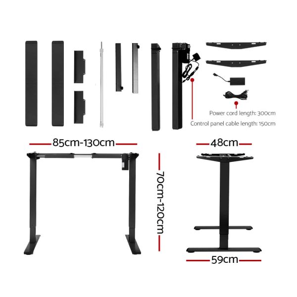 Electric Standing Desk | Adjustable Sit Stand Desks - Black Brown - Motorized Fashion