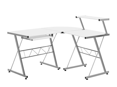 Corner Pull Out Table Desk | Metal | White Online Hot Sale