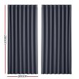 2-Pack Charcoal Blockout Curtains | 300x230cm Eyelet Fashion