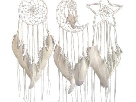 White Or Black Sun, Moon & Star Dream Catcher Set Supply