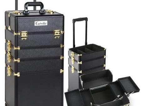 7 in 1 Portable Makeup Trolley | Embellir Cosmetic Beauty | Black & Gold Online Hot Sale