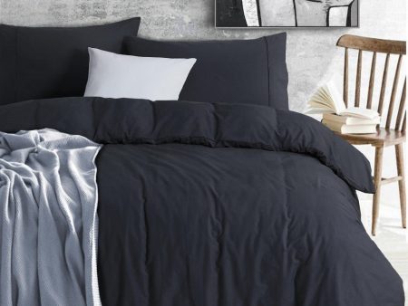 Super King Quilt Cover Set - 100% Egyptian Cotton | 500TC | Charcoal Online Sale