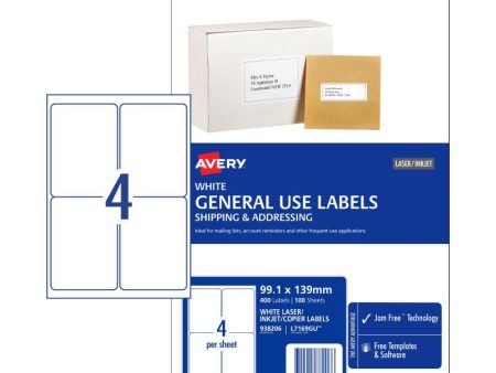 AVERY Gen Label 4Up Bx100 | L7169GU Fashion