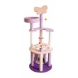 128cm Butterfly Plush Cat Tree Condo | Pink Purple Fashion