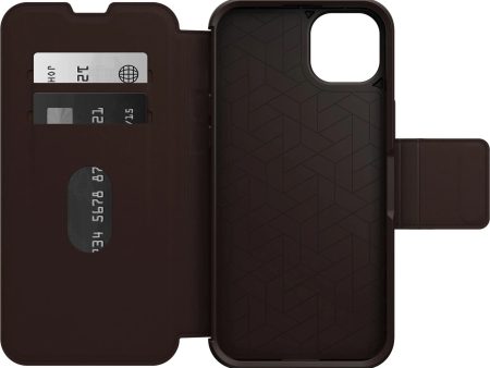 OTTERBOX Apple iPhone 14 Plus Strada Series Case - Espresso (Brown) (77-88554), Wireless Charge Compatible, Credit Card Storage Discount