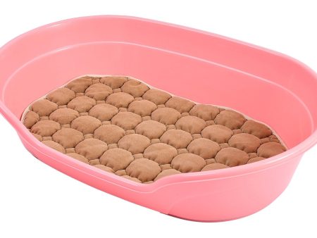 Large Plastic Dog Bed | Sleeping Resting Washable Basket | Pink For Cheap